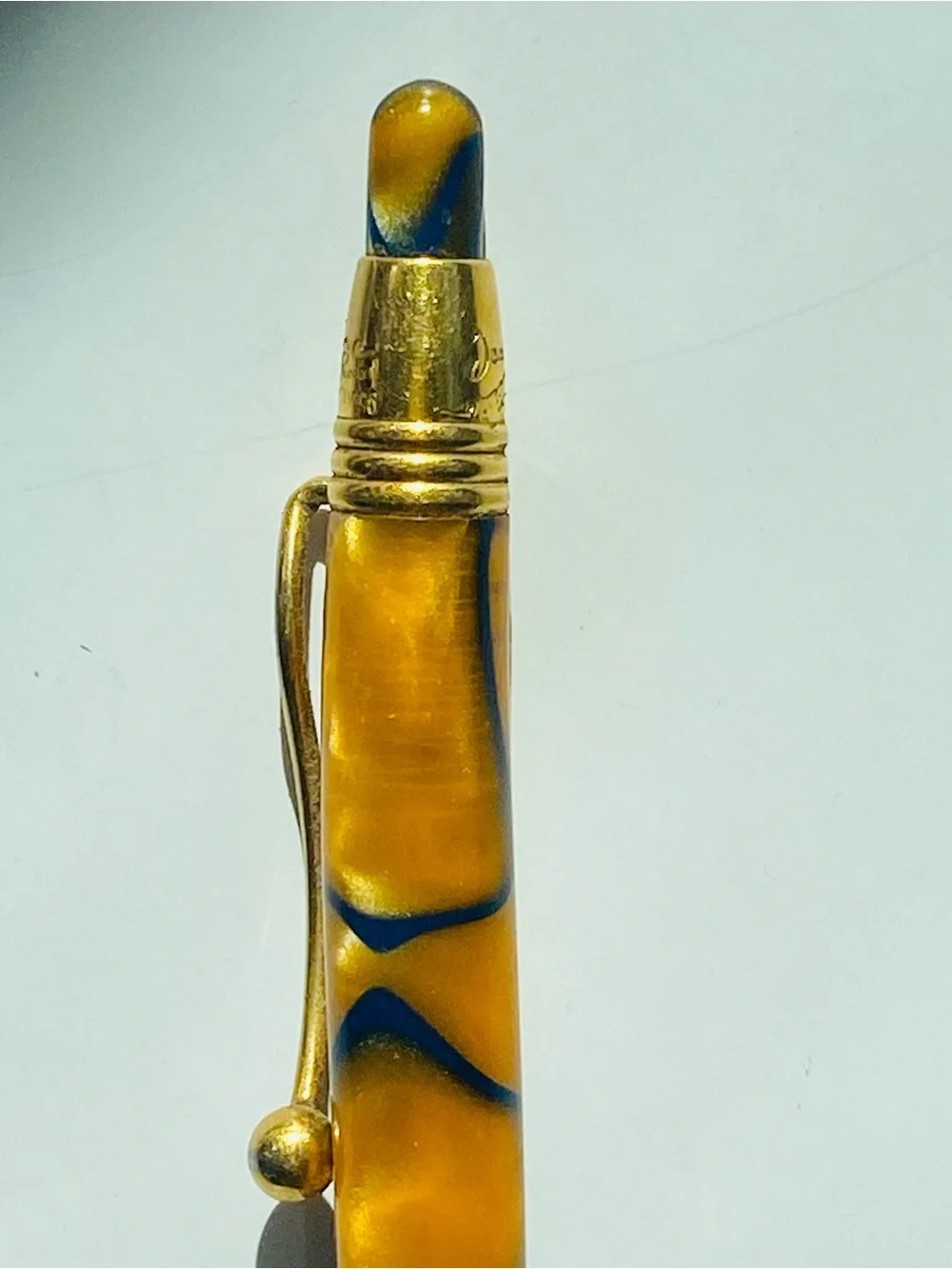90s Jean Pierre Lepine Indigo Rollerball Pen Gold And Tortoise Shell
